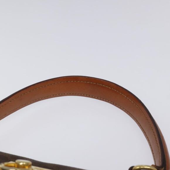 CELINE Macadam Canvas Hand Bag Pvc Leather Brown Gold - Picture 8 of 13